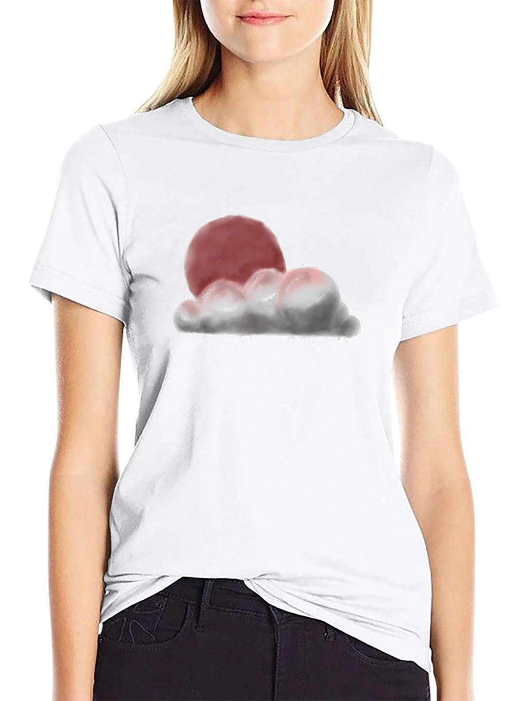 Sunset Cloud Graphic T-Shirt - Relaxed Fit Black Tee product image 6
