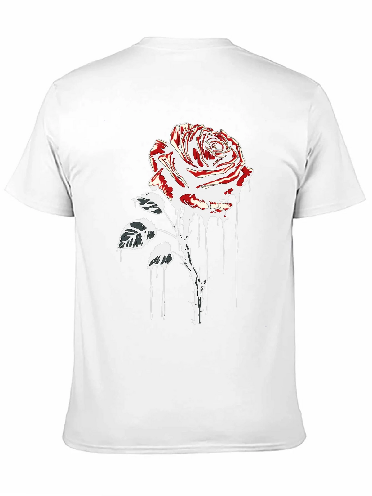 Rose Drip Graphic Tee - Black Cotton T-Shirt product image 10
