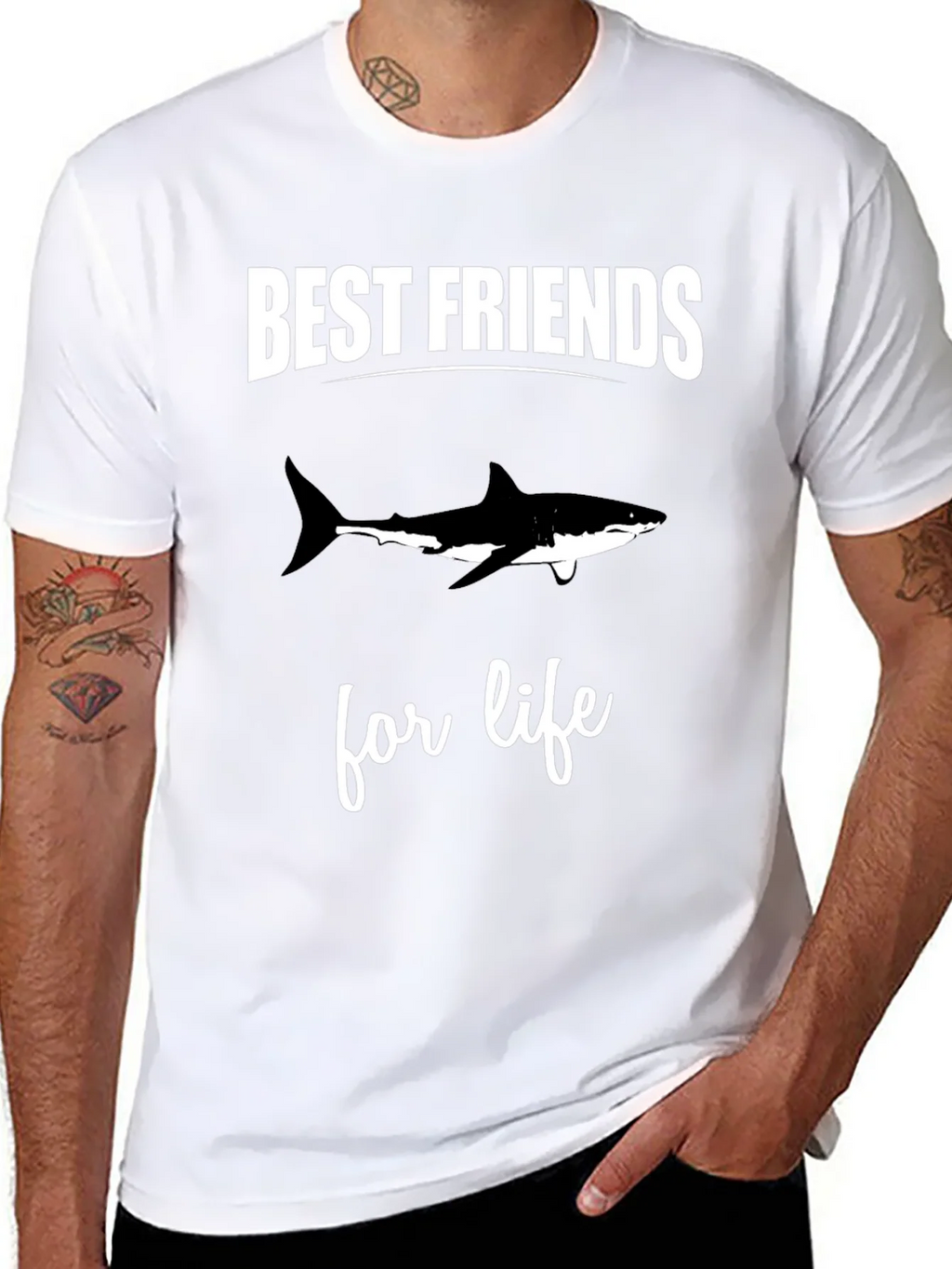 Best Friends Shark Tee - Black Cotton T-Shirt product image 7
