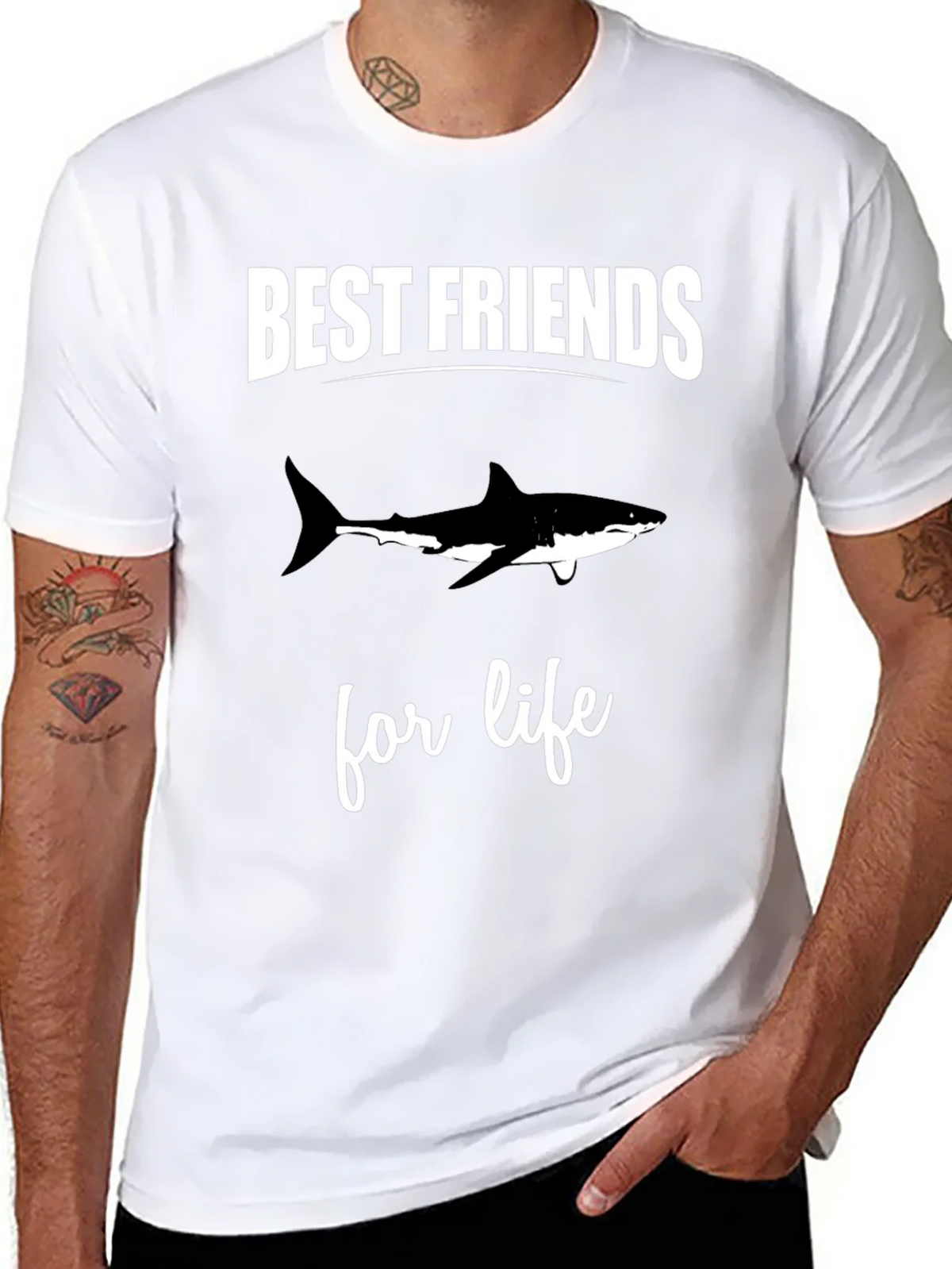 Best Friends Shark Tee - Black Cotton T-Shirt product image 7