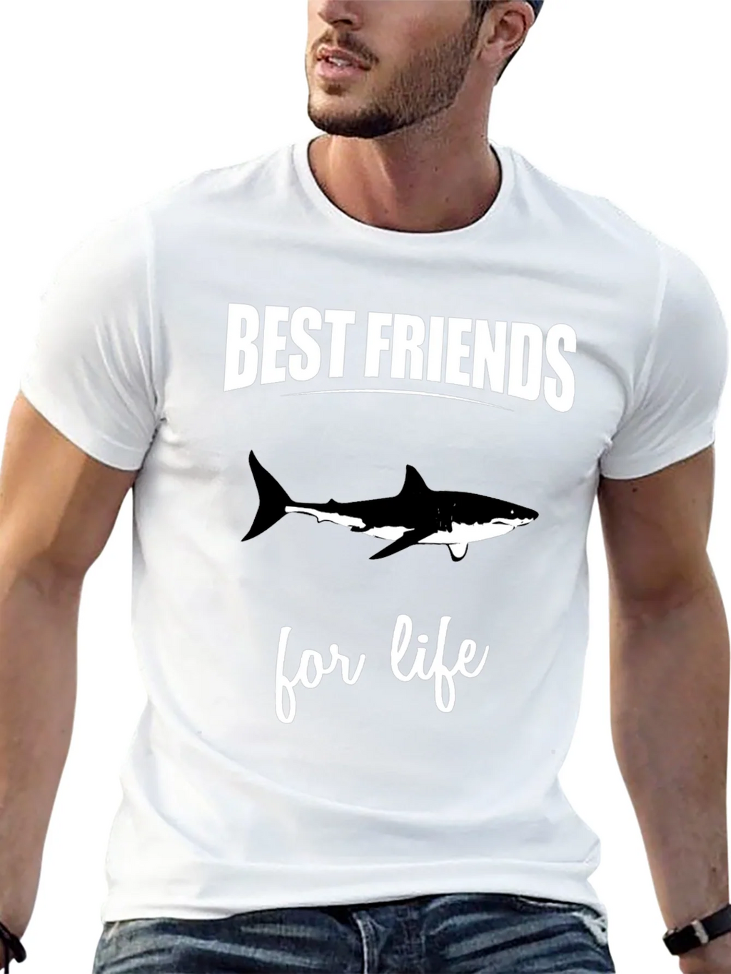 Best Friends Shark Tee - Black Cotton T-Shirt product image 12