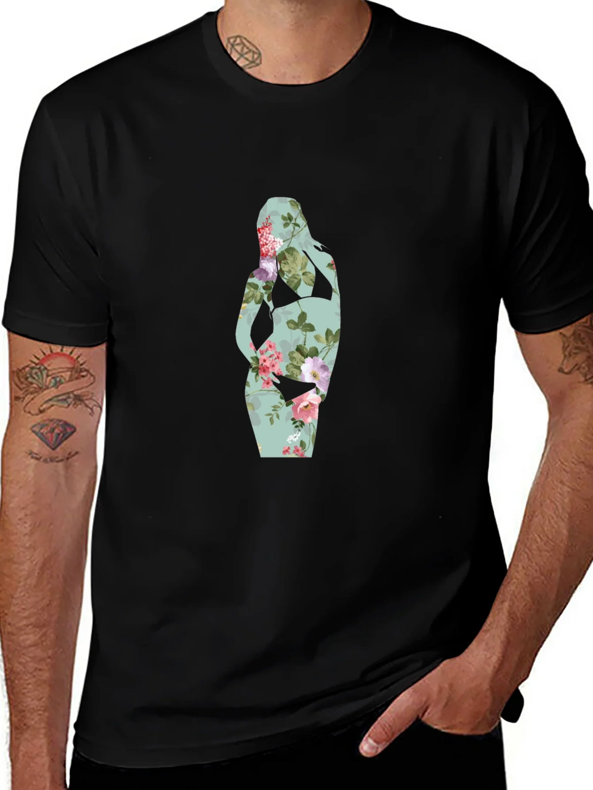 Floral Silhouette Maternity T-Shirt product image 1