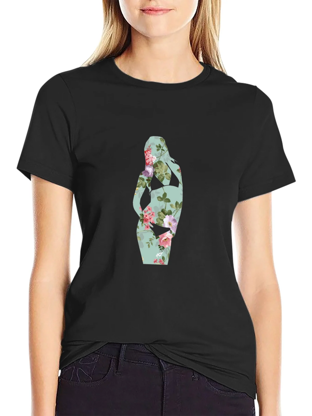 Floral Silhouette Maternity T-Shirt product image 2