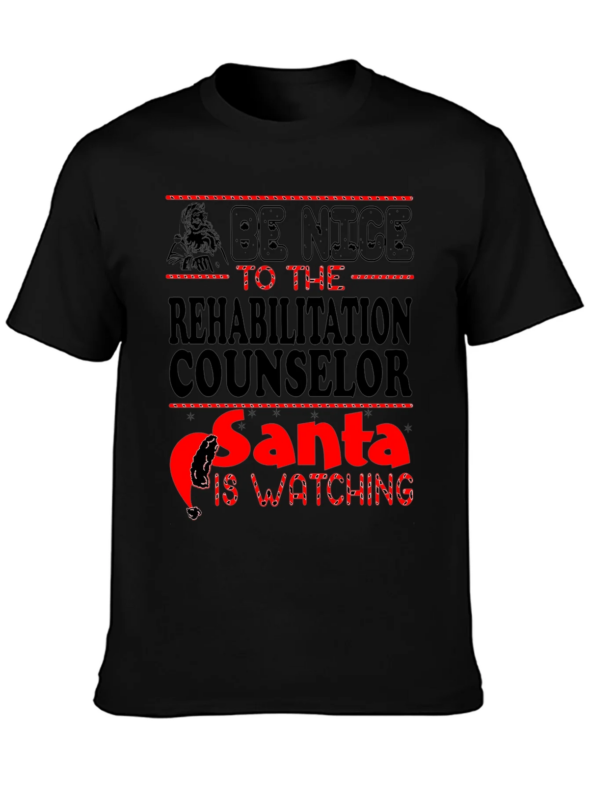 Rehabilitation Counselor Santa Watching T-Shirt product image 3
