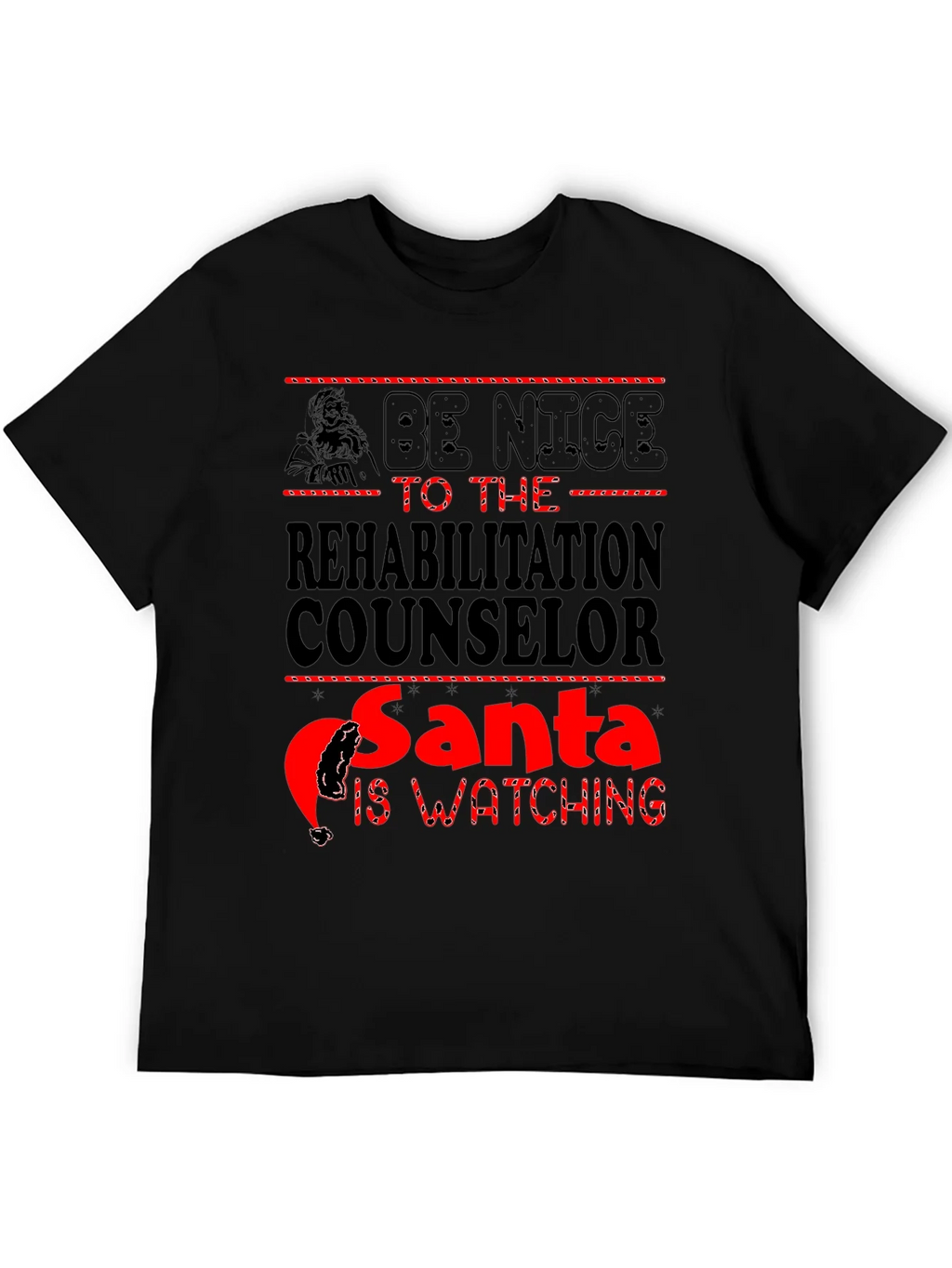 Rehabilitation Counselor Santa Watching T-Shirt product image 5
