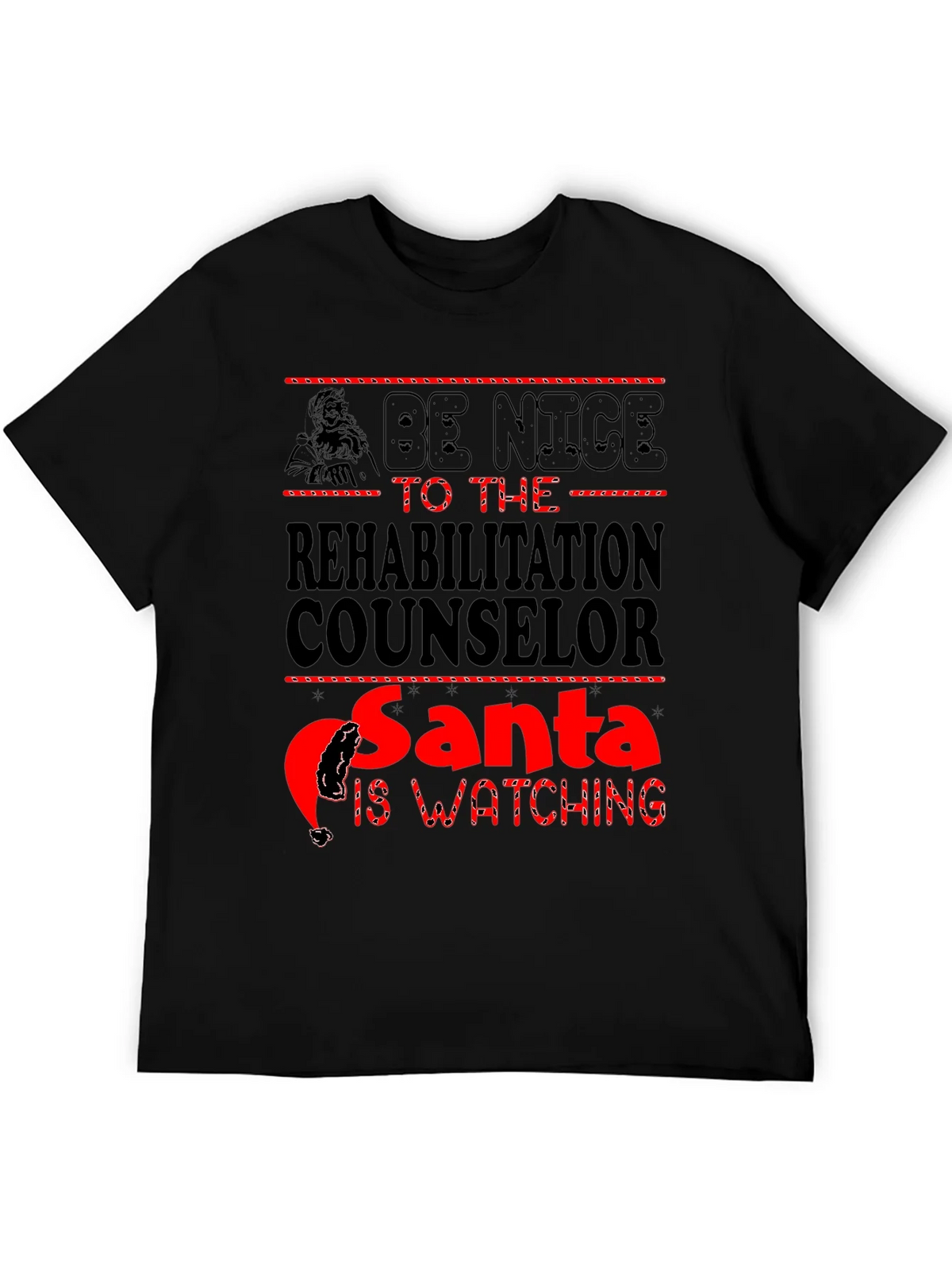 Rehabilitation Counselor Santa Watching T-Shirt product image 5