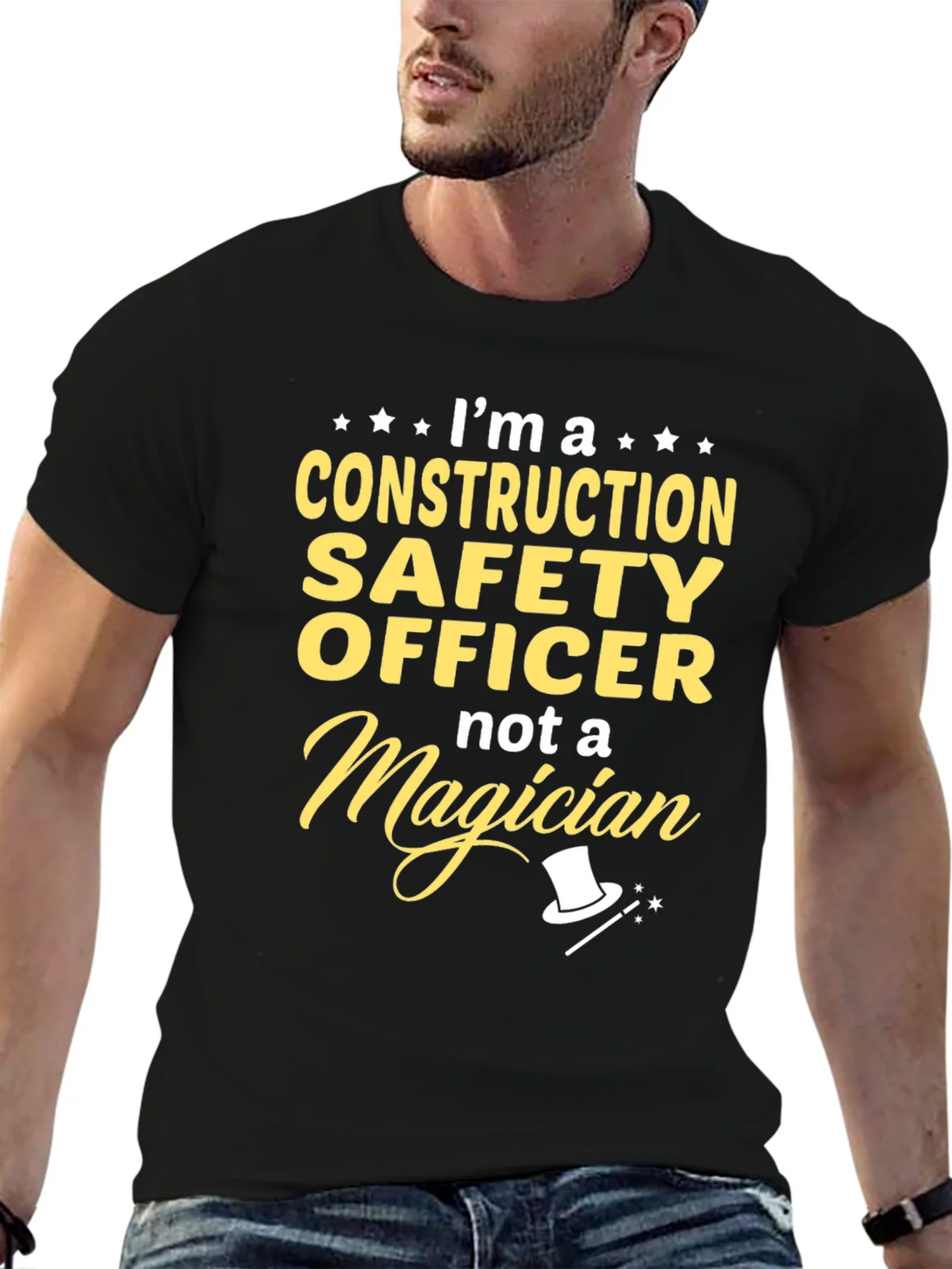Construction Safety Officer T-Shirt - Not a Magician Funny product image 6