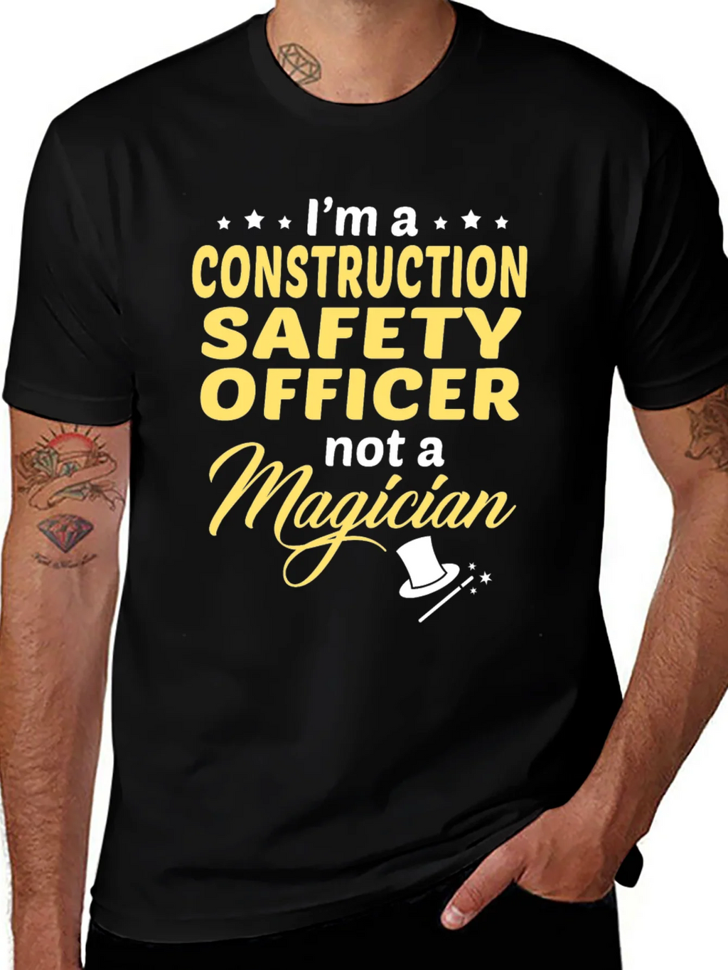 Construction Safety Officer T-Shirt - Not a Magician Funny product image 1