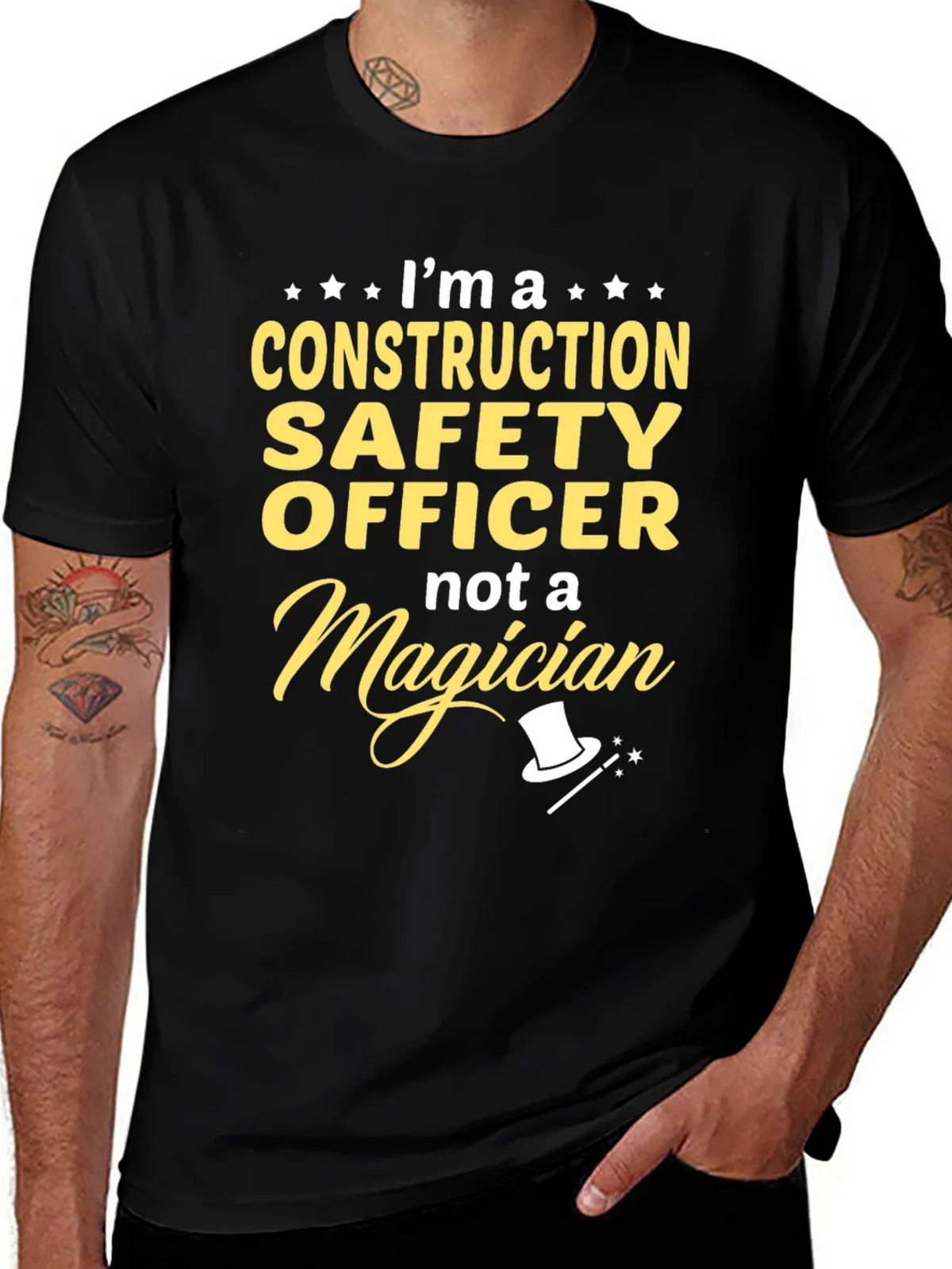 Construction Safety Officer T-Shirt - Not a Magician Funny product image 1
