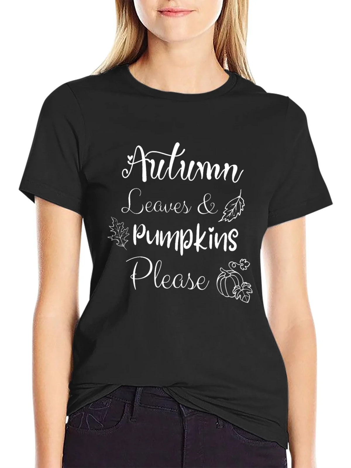 Autumn Leaves & Pumpkins Please T-Shirt product image 2