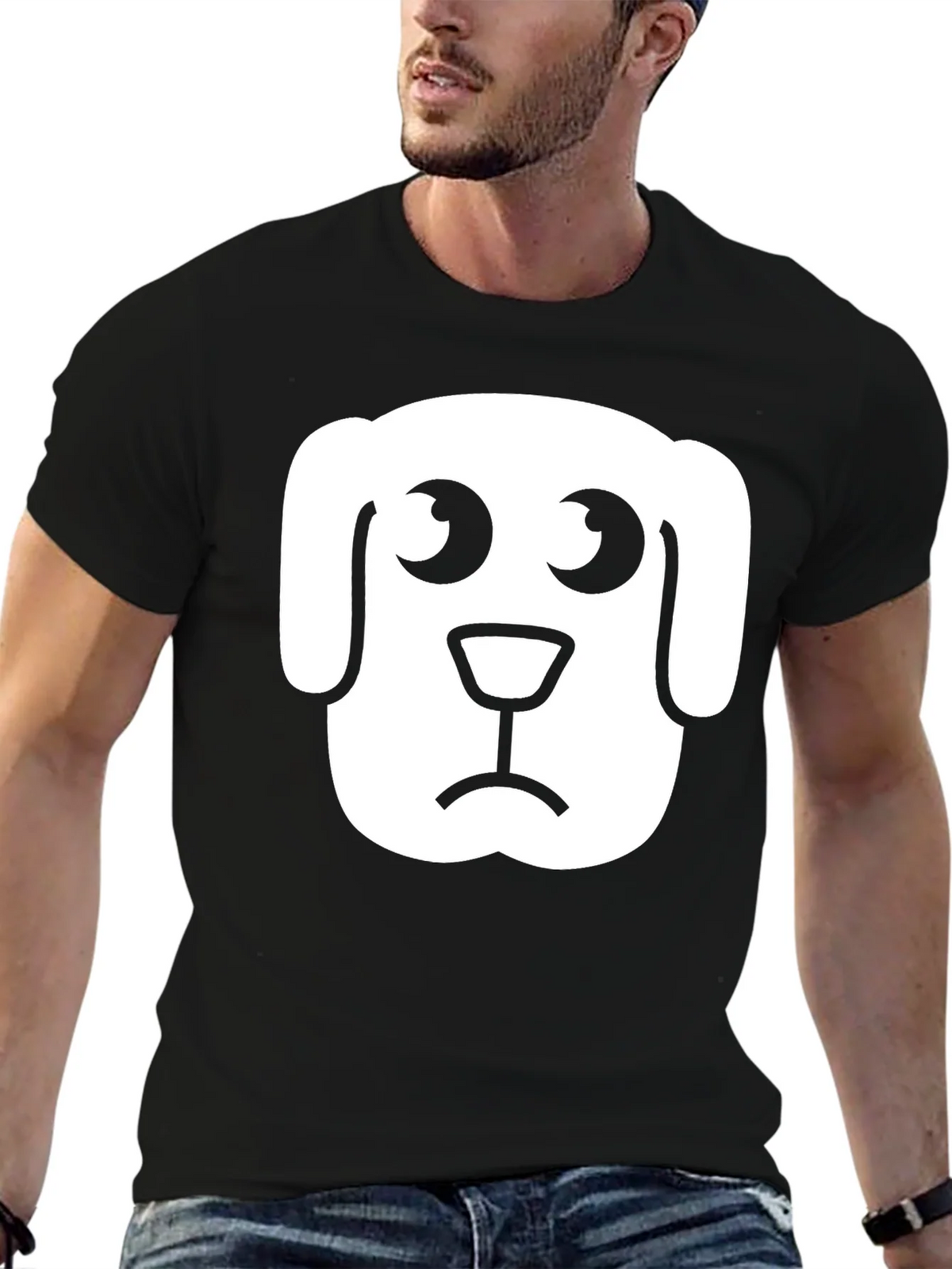 Sad Dog Graphic Tee - Black Cotton T-Shirt product image 6