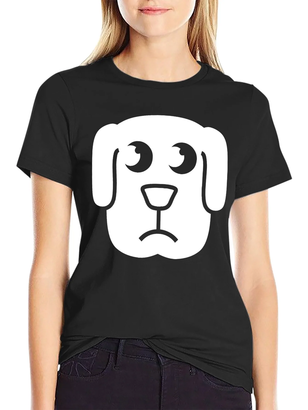 Sad Dog Graphic Tee - Black Cotton T-Shirt product image 2