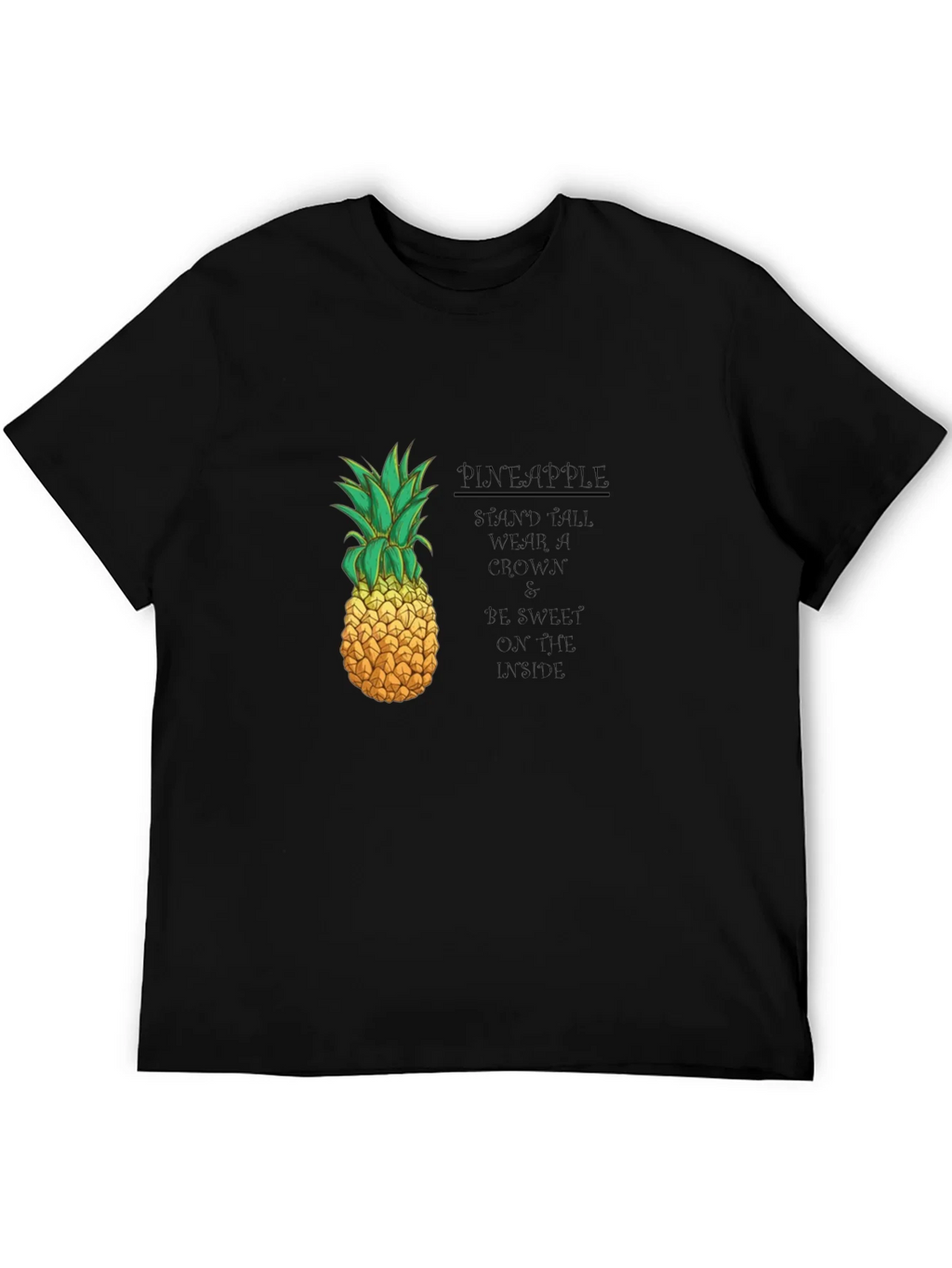 Pineapple Graphic Black T-Shirt - Stand Tall Wear a Crown product image 5