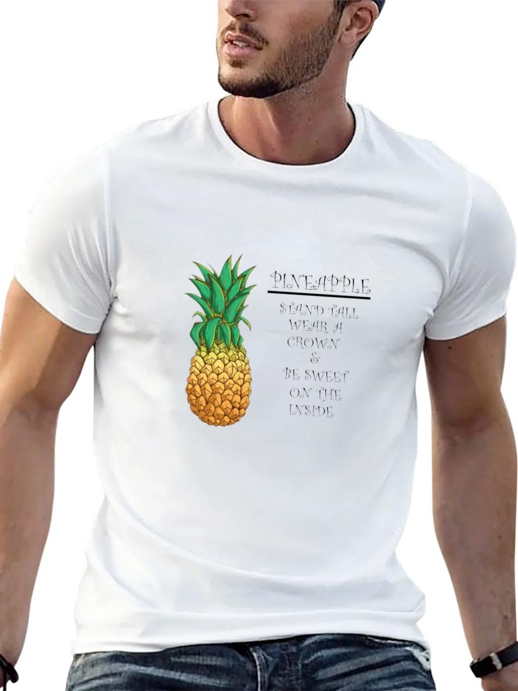 Pineapple Graphic Black T-Shirt - Stand Tall Wear a Crown product image 12