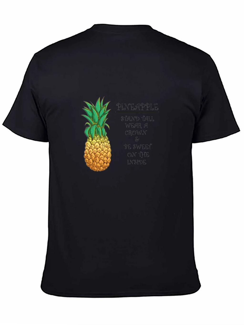 Pineapple Graphic Black T-Shirt - Stand Tall Wear a Crown product image 4