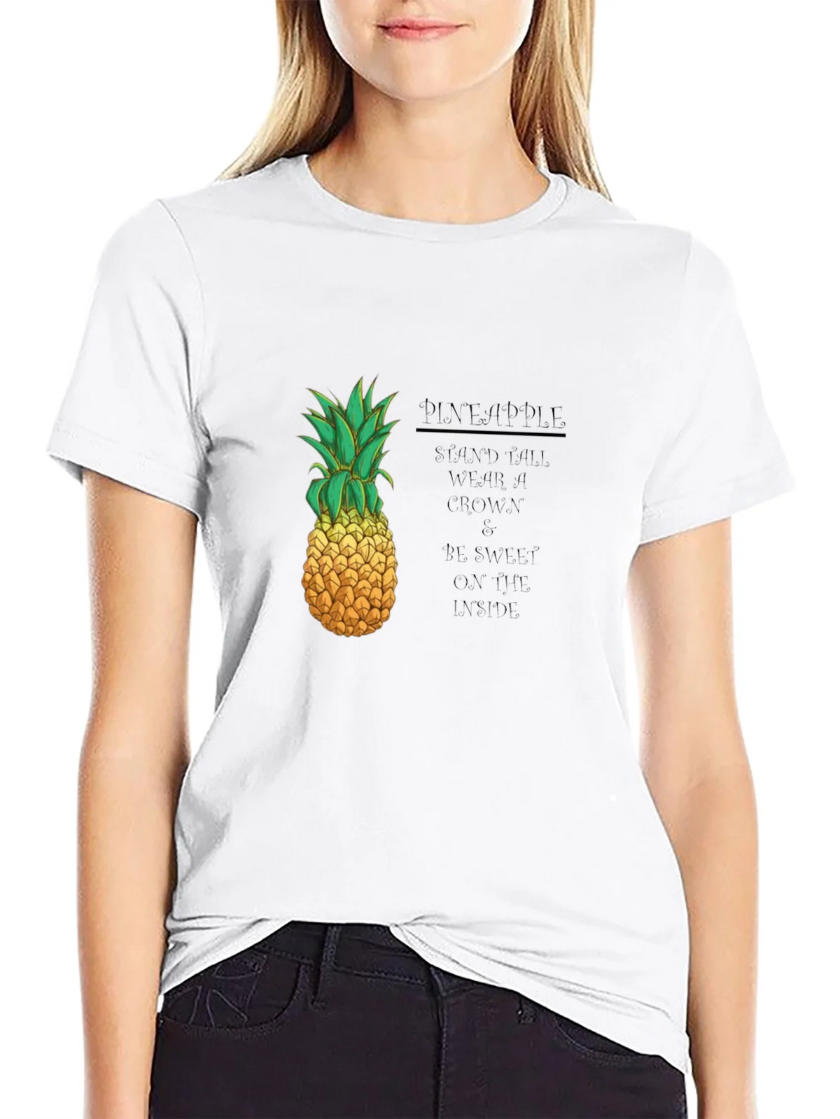 Pineapple Graphic Black T-Shirt - Stand Tall Wear a Crown product image 8