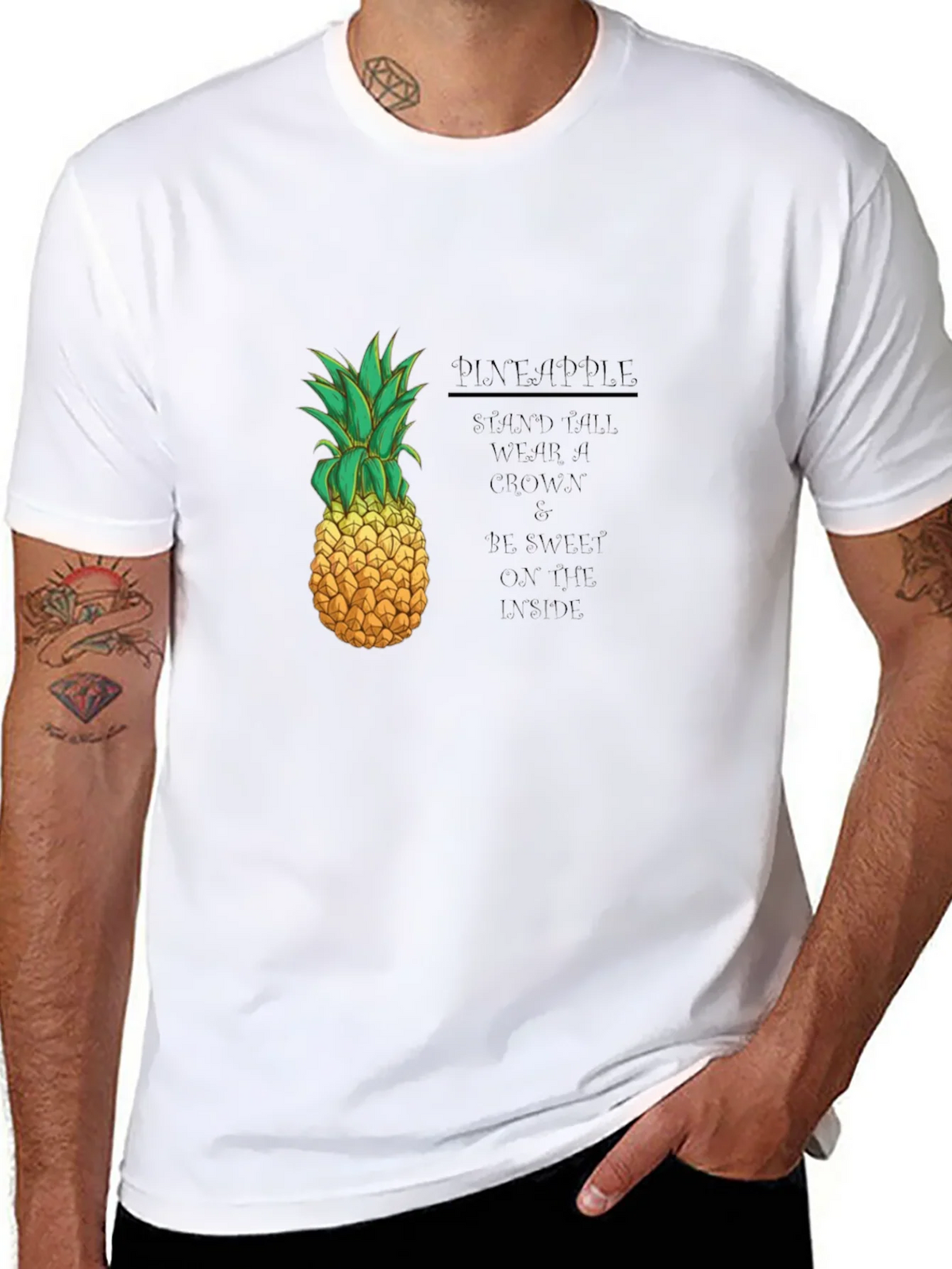 Pineapple Graphic Black T-Shirt - Stand Tall Wear a Crown product image 7