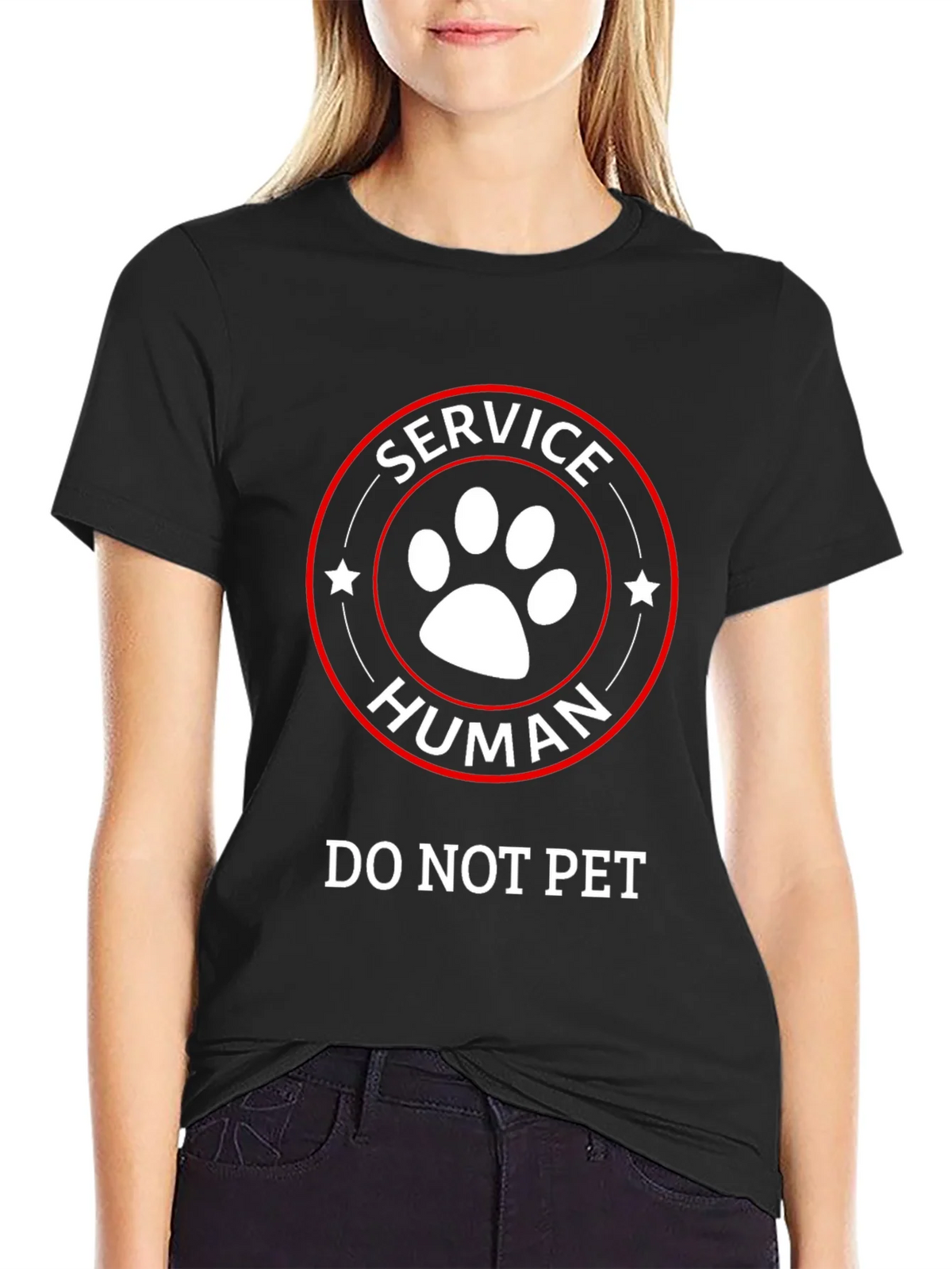 Service Human T-Shirt - Do Not Pet Funny Tee product image 2
