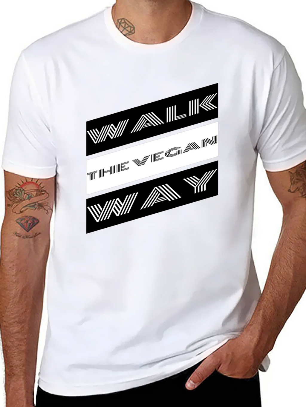 Walk The Vegan Way Graphic Tee - Black product image 7