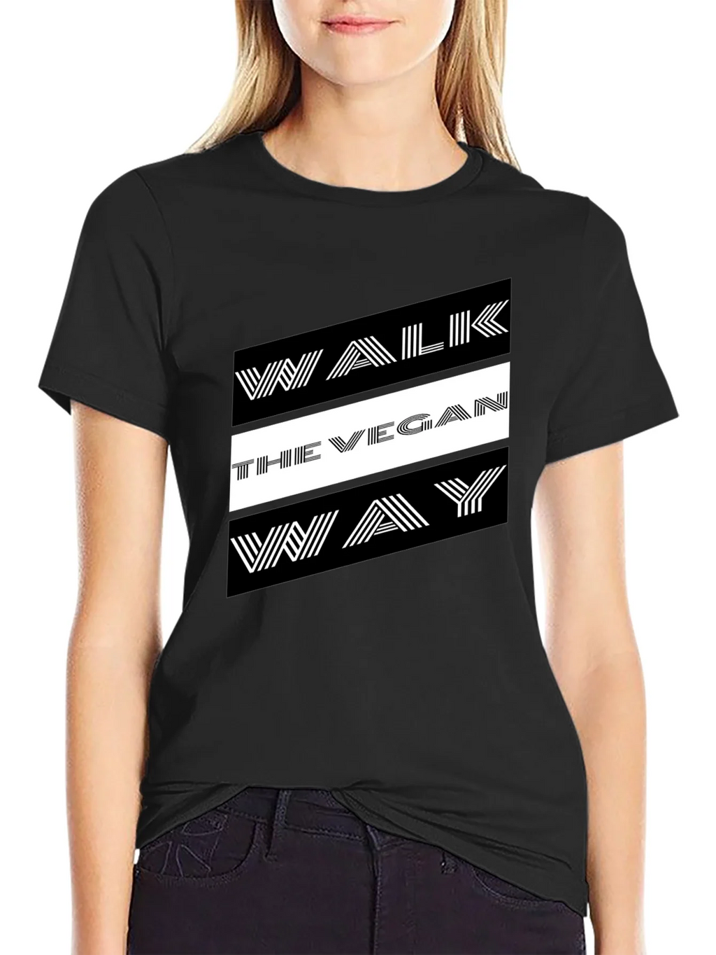 Walk The Vegan Way Graphic Tee - Black product image 2