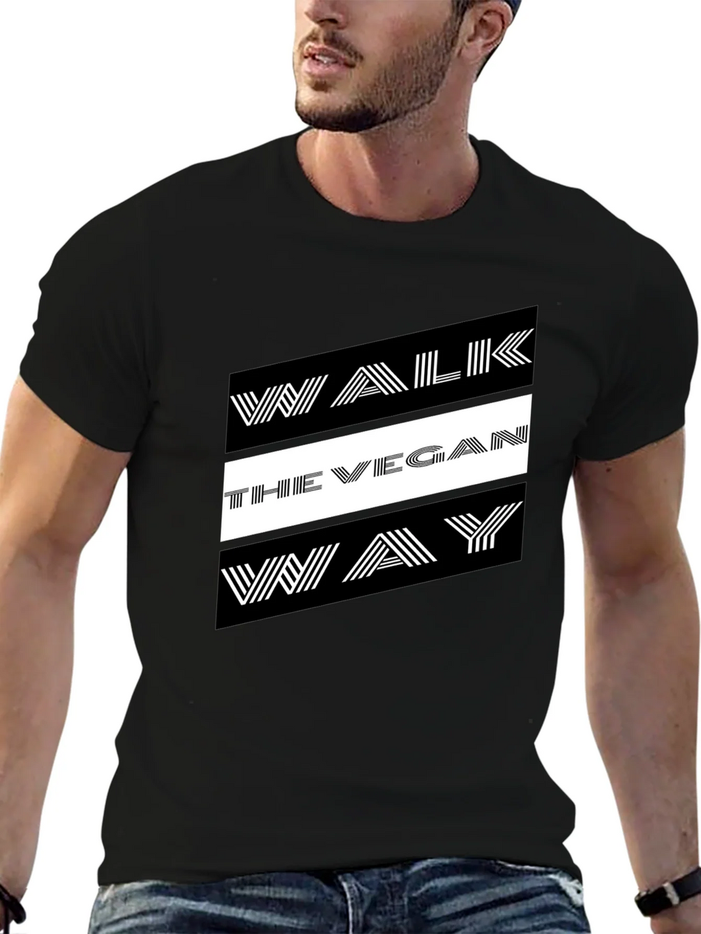 Walk The Vegan Way Graphic Tee - Black product image 6