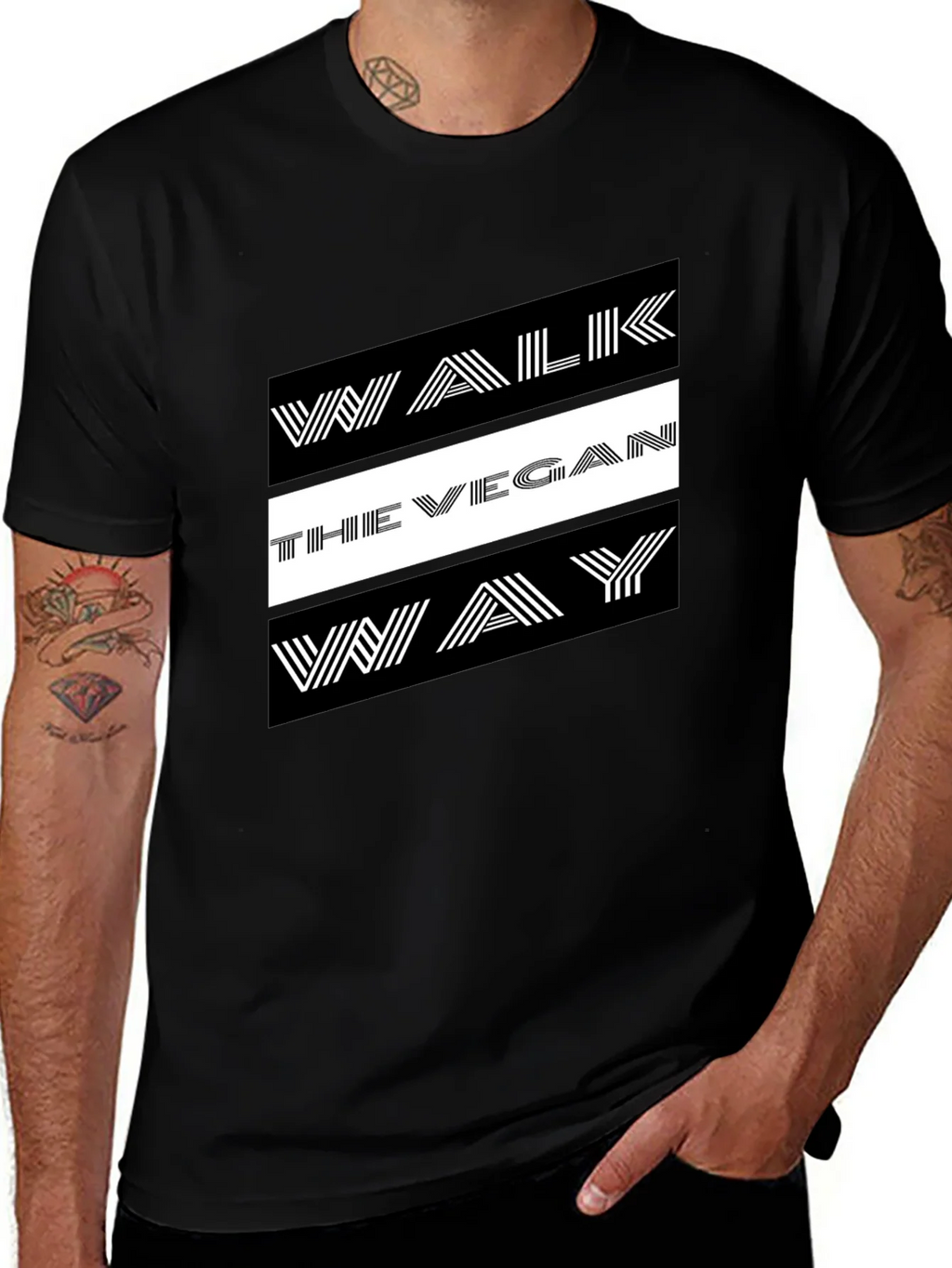 Walk The Vegan Way Graphic Tee - Black product image 1