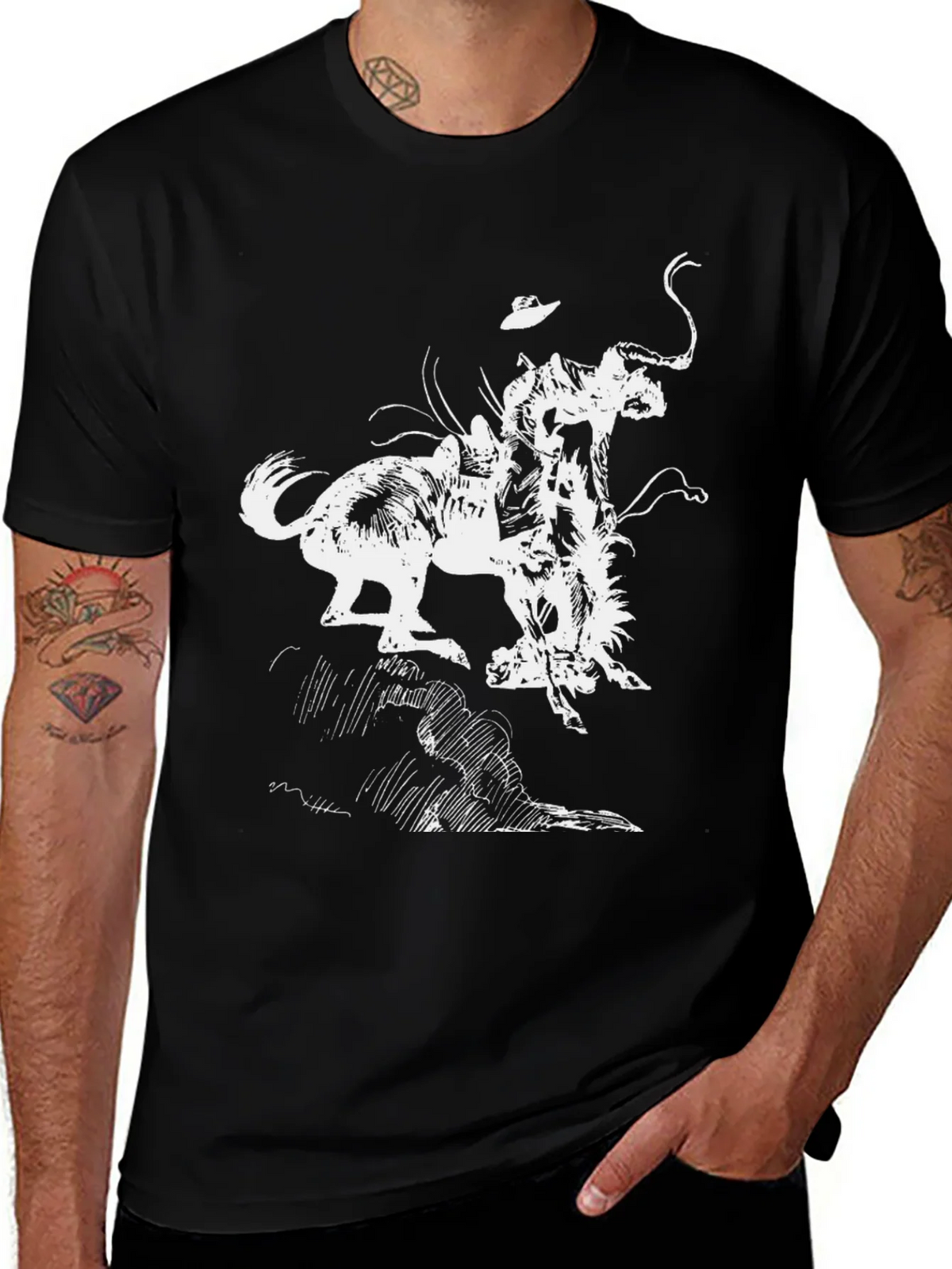 Black Graphic Tee - Bronco Rider T-Shirt product image 1