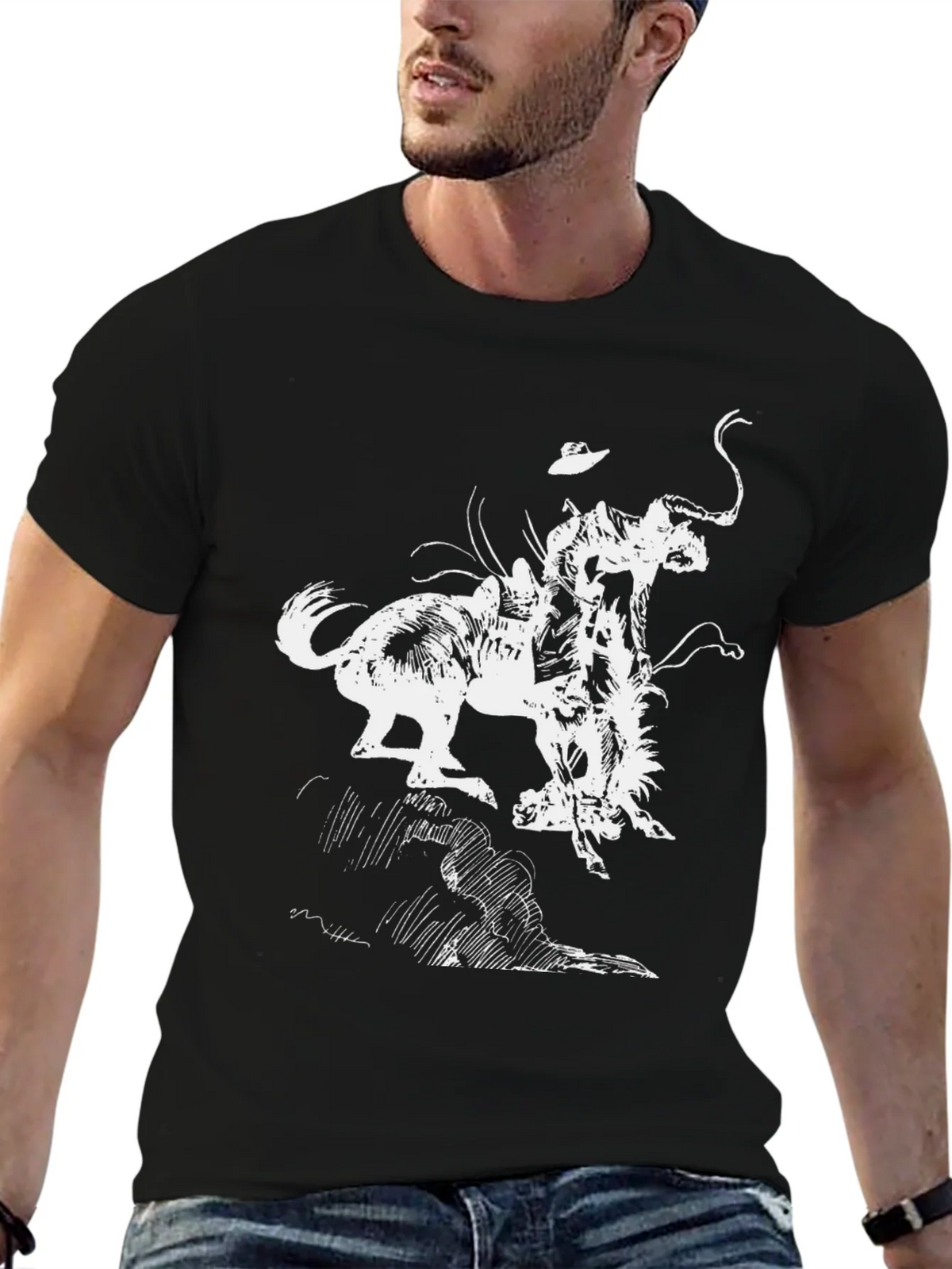 Black Graphic Tee - Bronco Rider T-Shirt product image 6