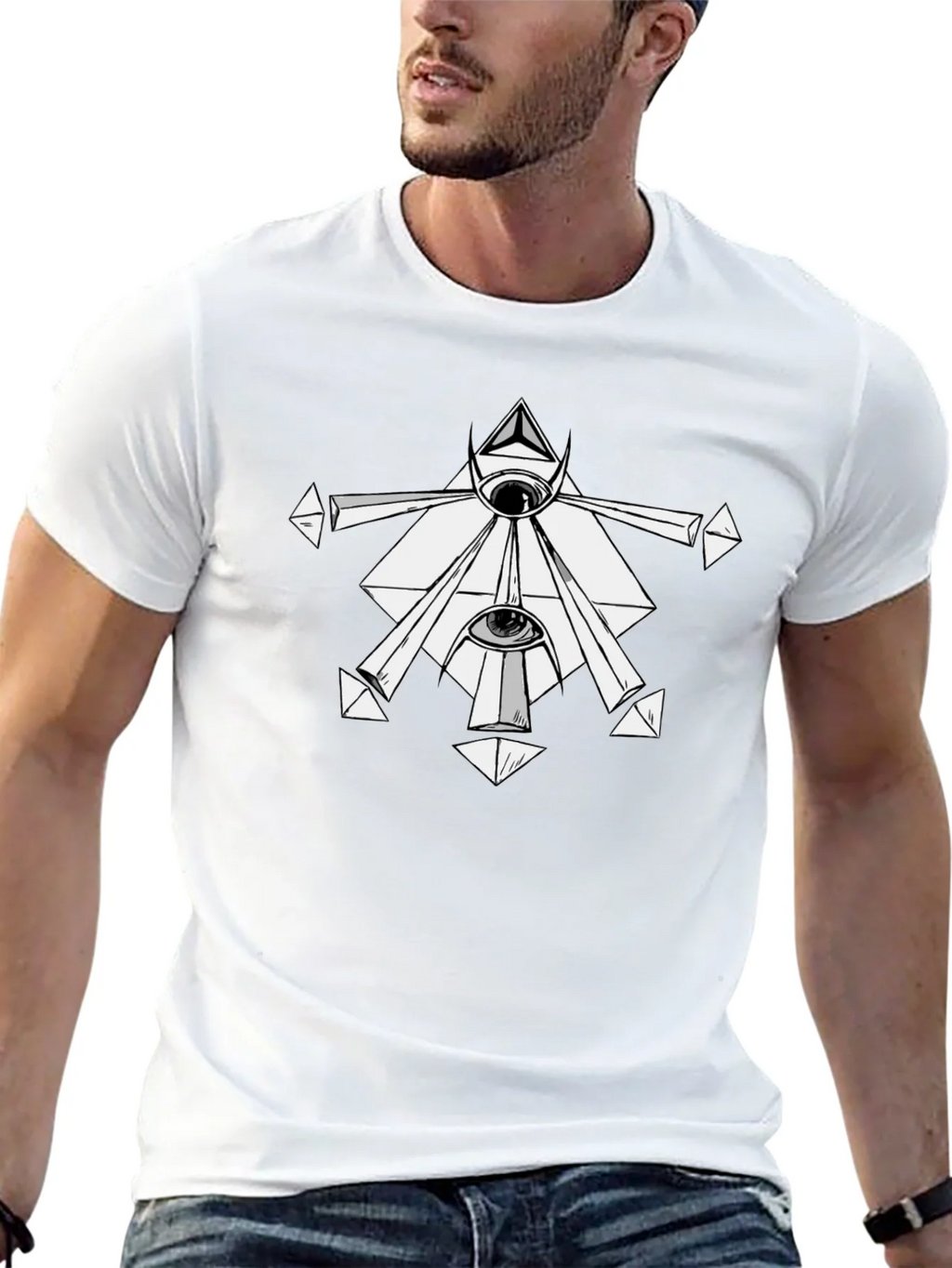 Mystic Eye Graphic Tee - Black Cotton T-Shirt product image 12