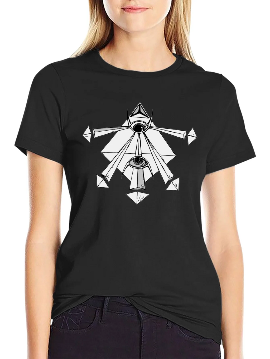 Mystic Eye Graphic Tee - Black Cotton T-Shirt product image 2