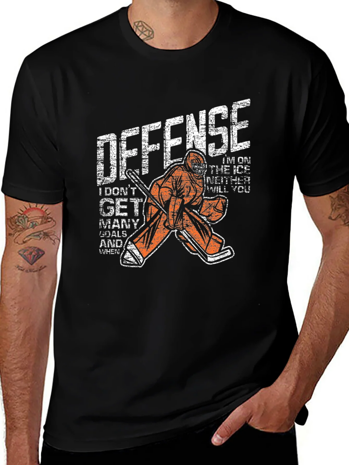 Hockey Goalie Defense Graphic T-Shirt product image 1