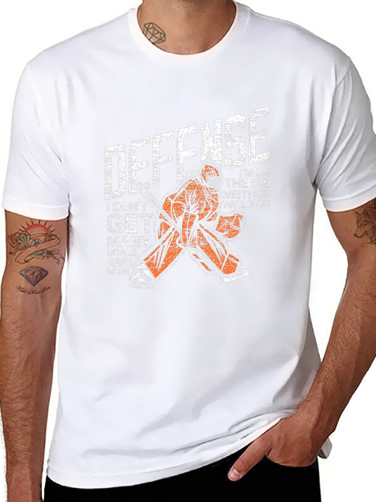 Hockey Goalie Defense Graphic T-Shirt product image 7