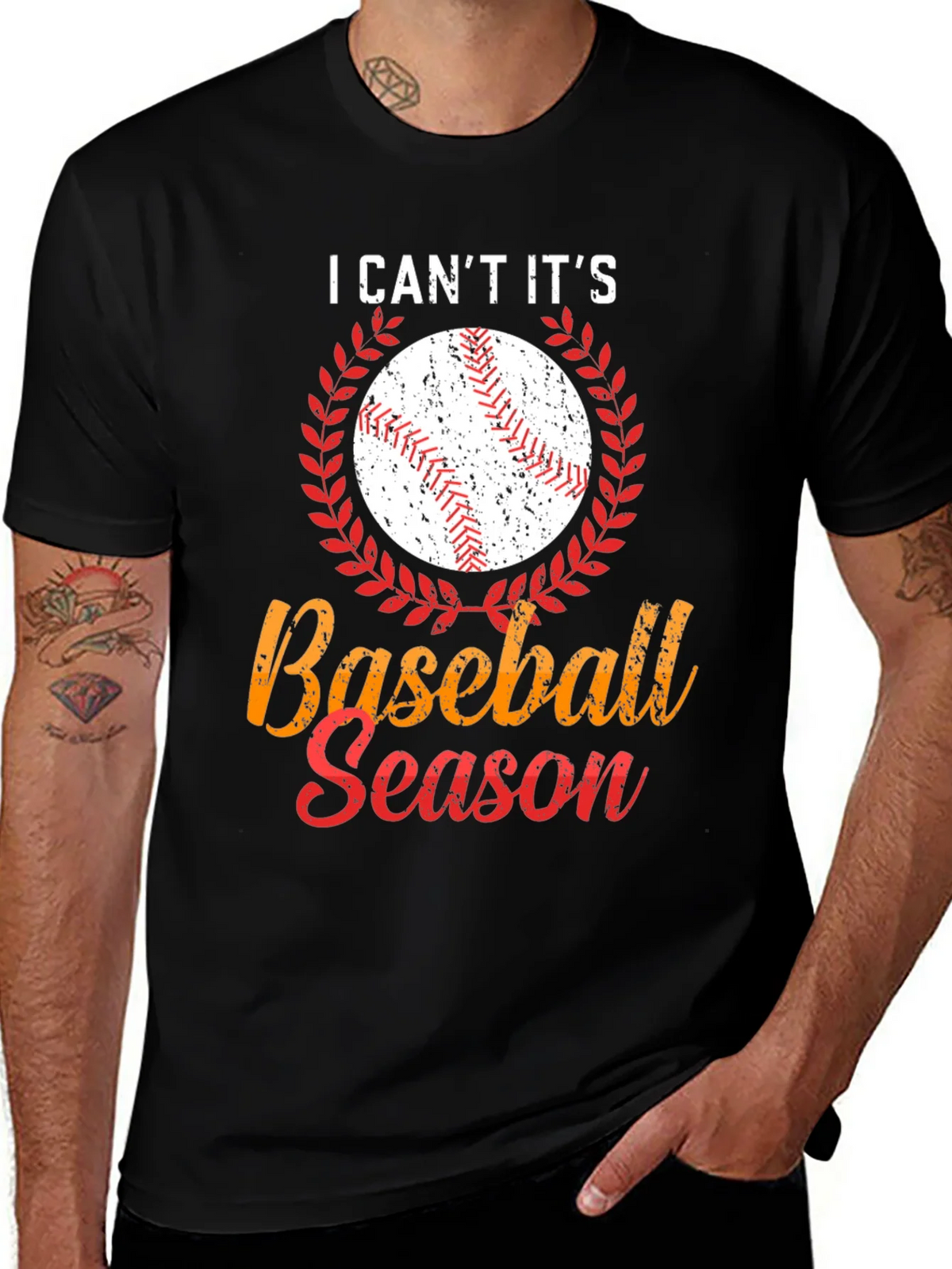 I Cant Its Baseball Season Graphic T-Shirt product image 1