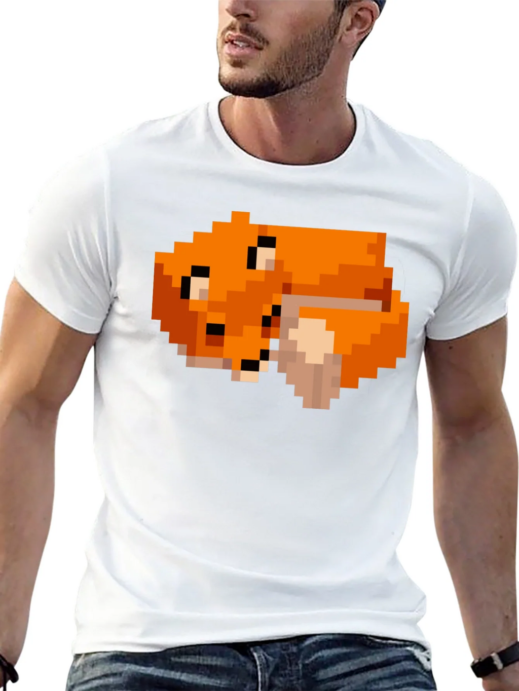 Pixel Art Fox Graphic Black Tee product image 12