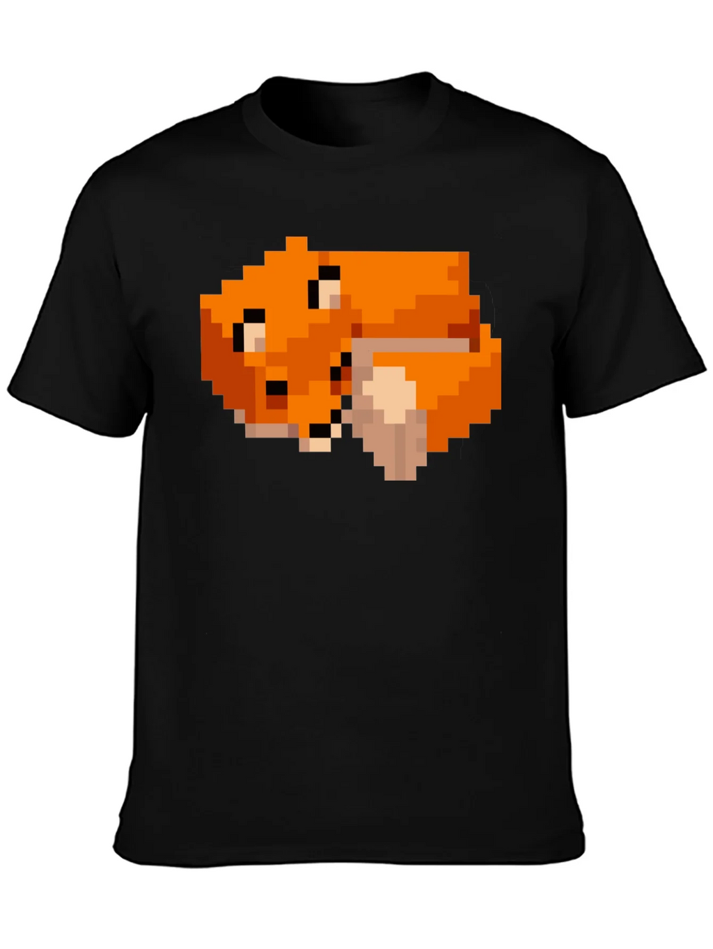 Pixel Art Fox Graphic Black Tee product image 3