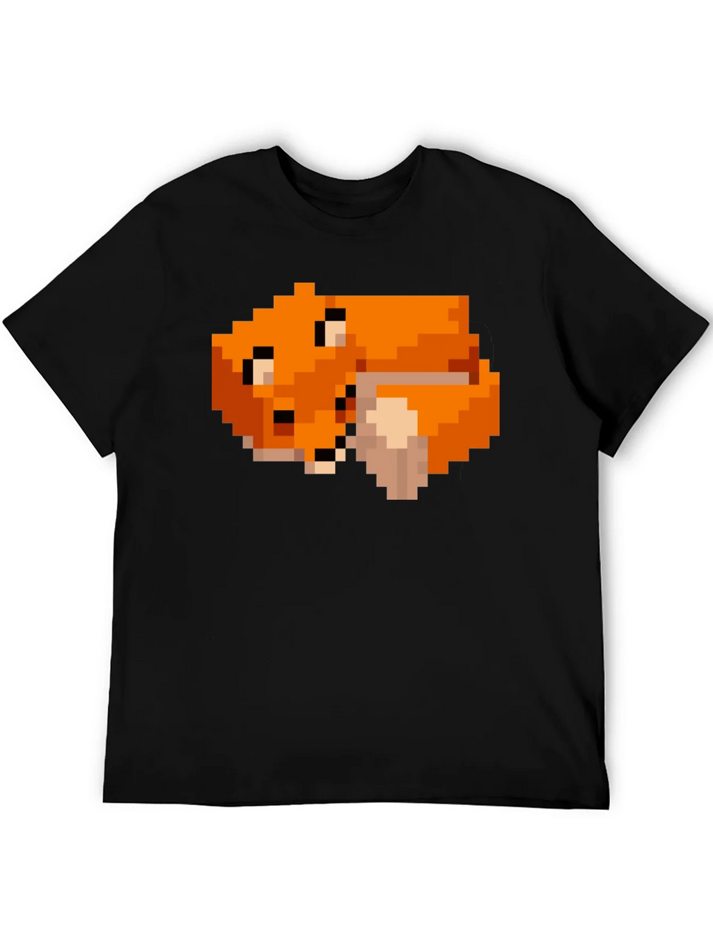 Pixel Art Fox Graphic Black Tee product image 5
