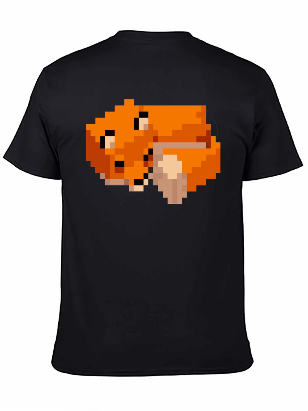 Pixel Art Fox Graphic Black Tee product image 4