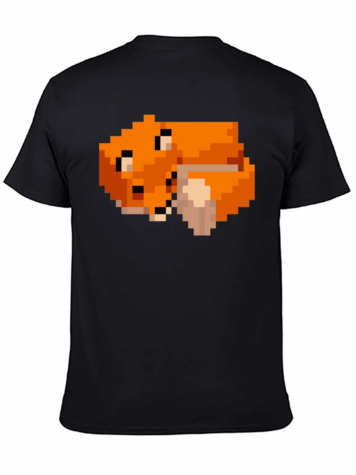 Pixel Art Fox Graphic Black Tee product image 4
