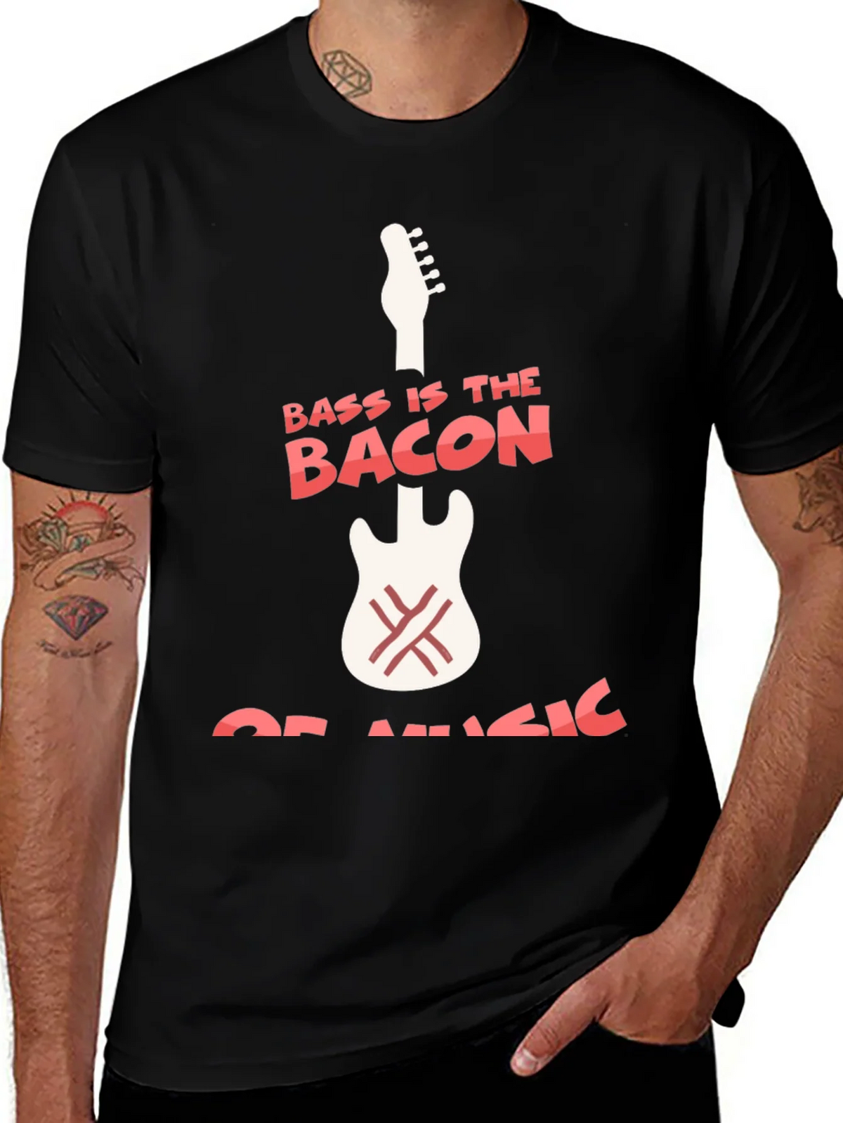 Bass Is The Bacon Of Music Graphic T-Shirt product image 1