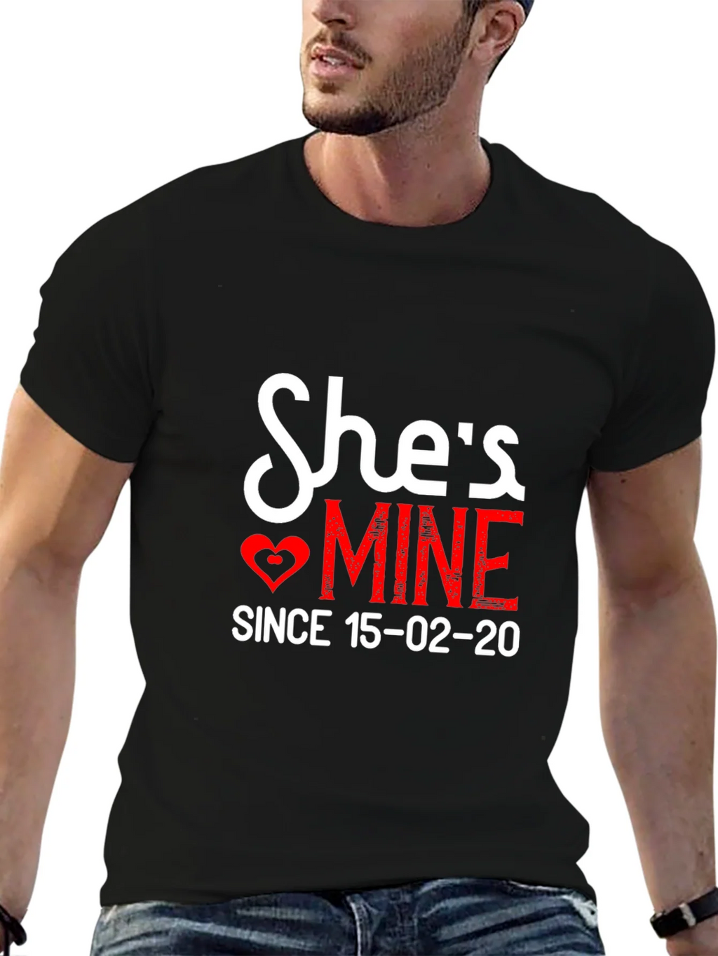 Shes Mine T-Shirt Anniversary Valentines Day product image 6
