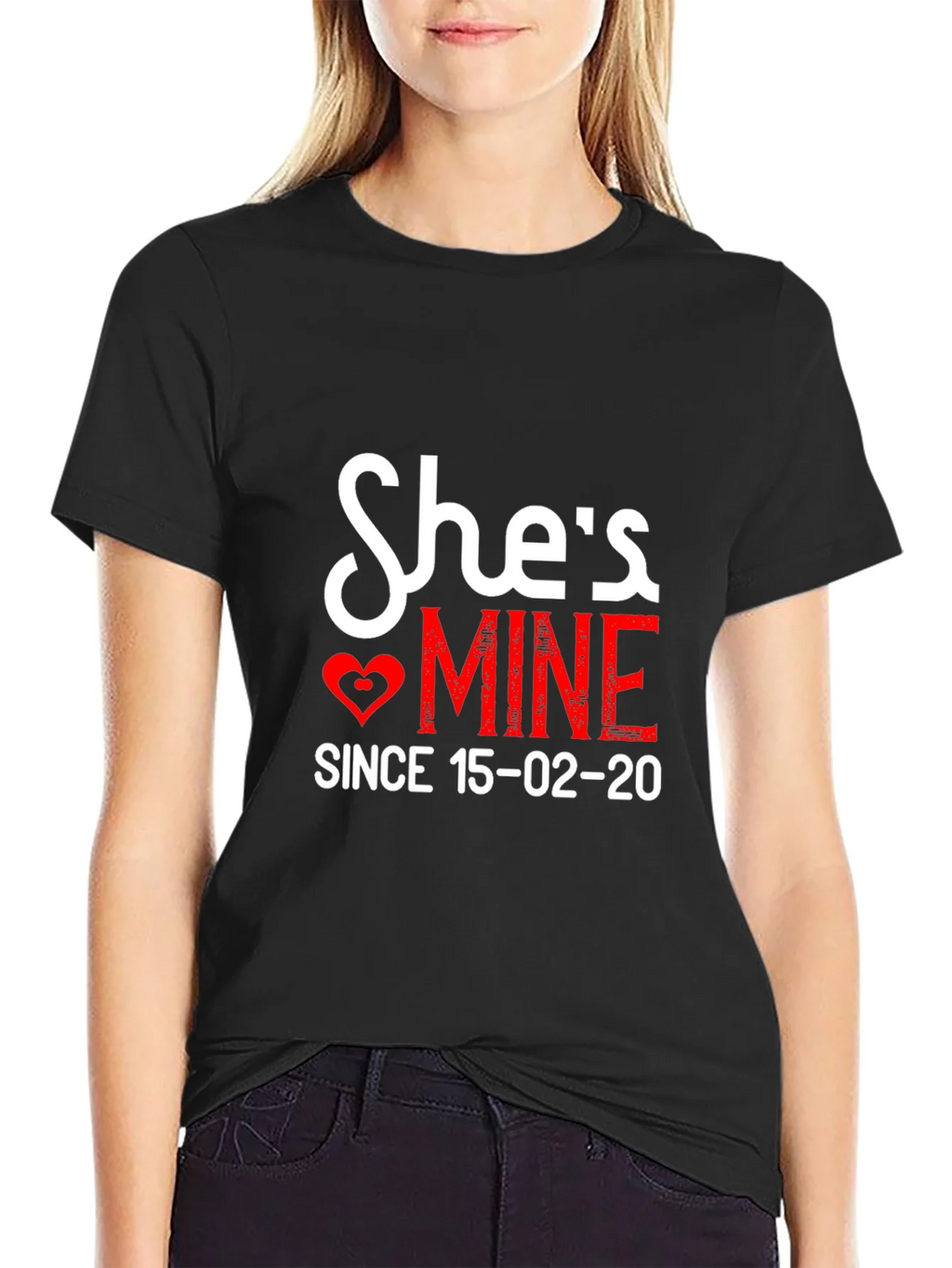 Shes Mine T-Shirt Anniversary Valentines Day product image 2