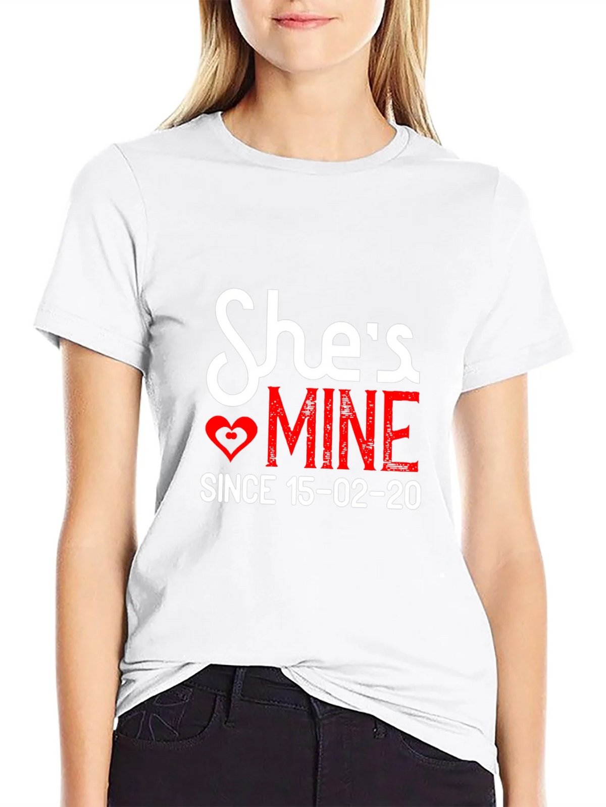 Shes Mine T-Shirt Anniversary Valentines Day product image 8