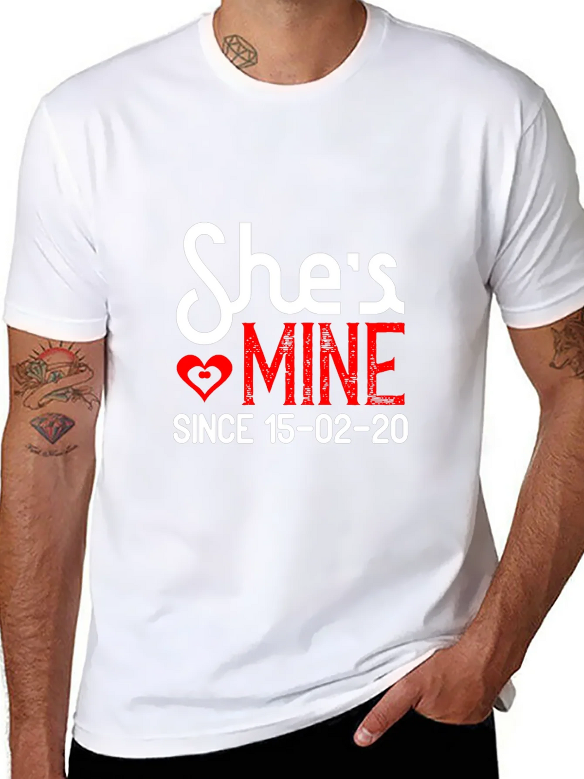 Shes Mine T-Shirt Anniversary Valentines Day product image 7