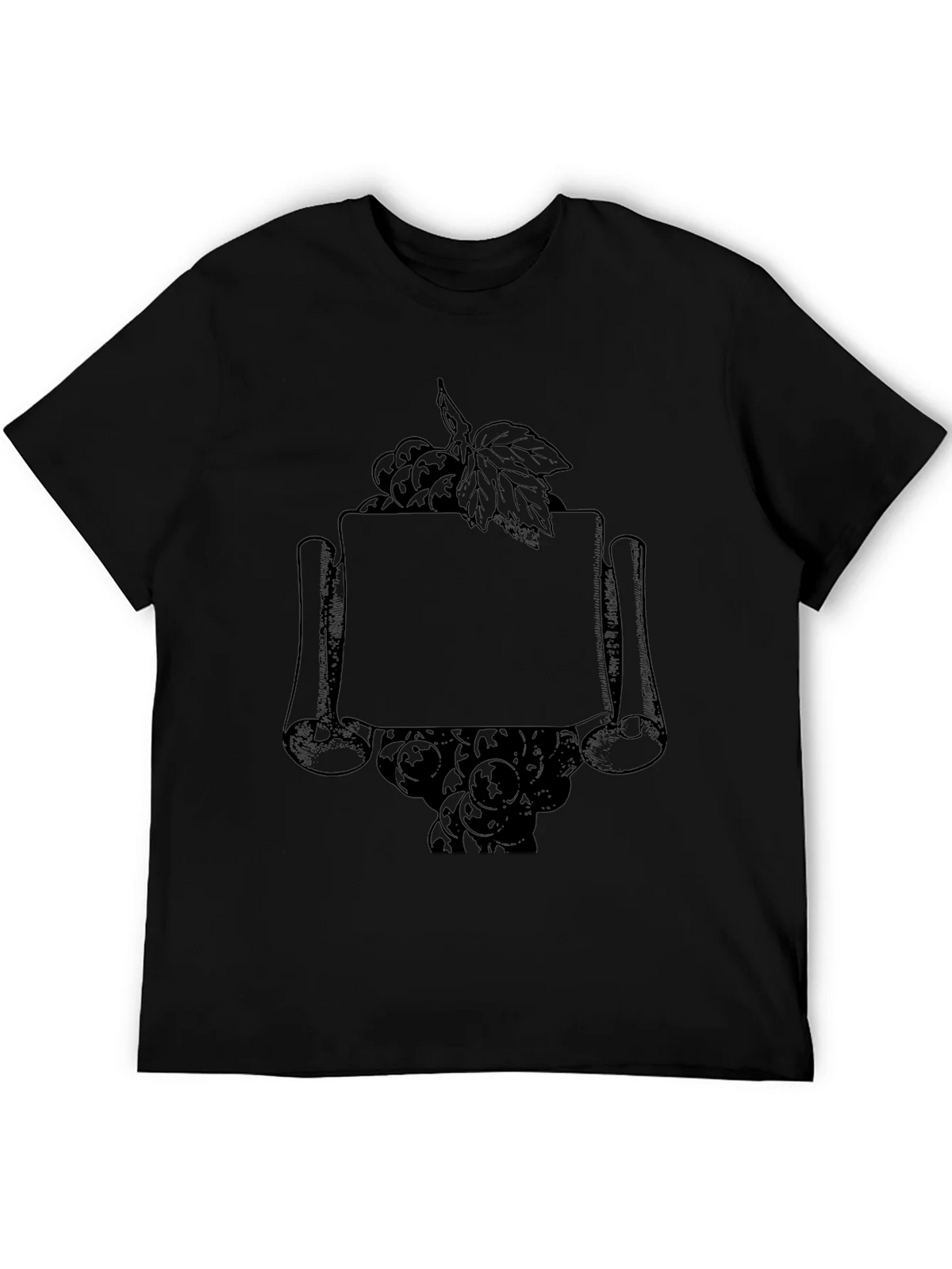 Vintage Grape Scroll Mens Black T-Shirt product image 5