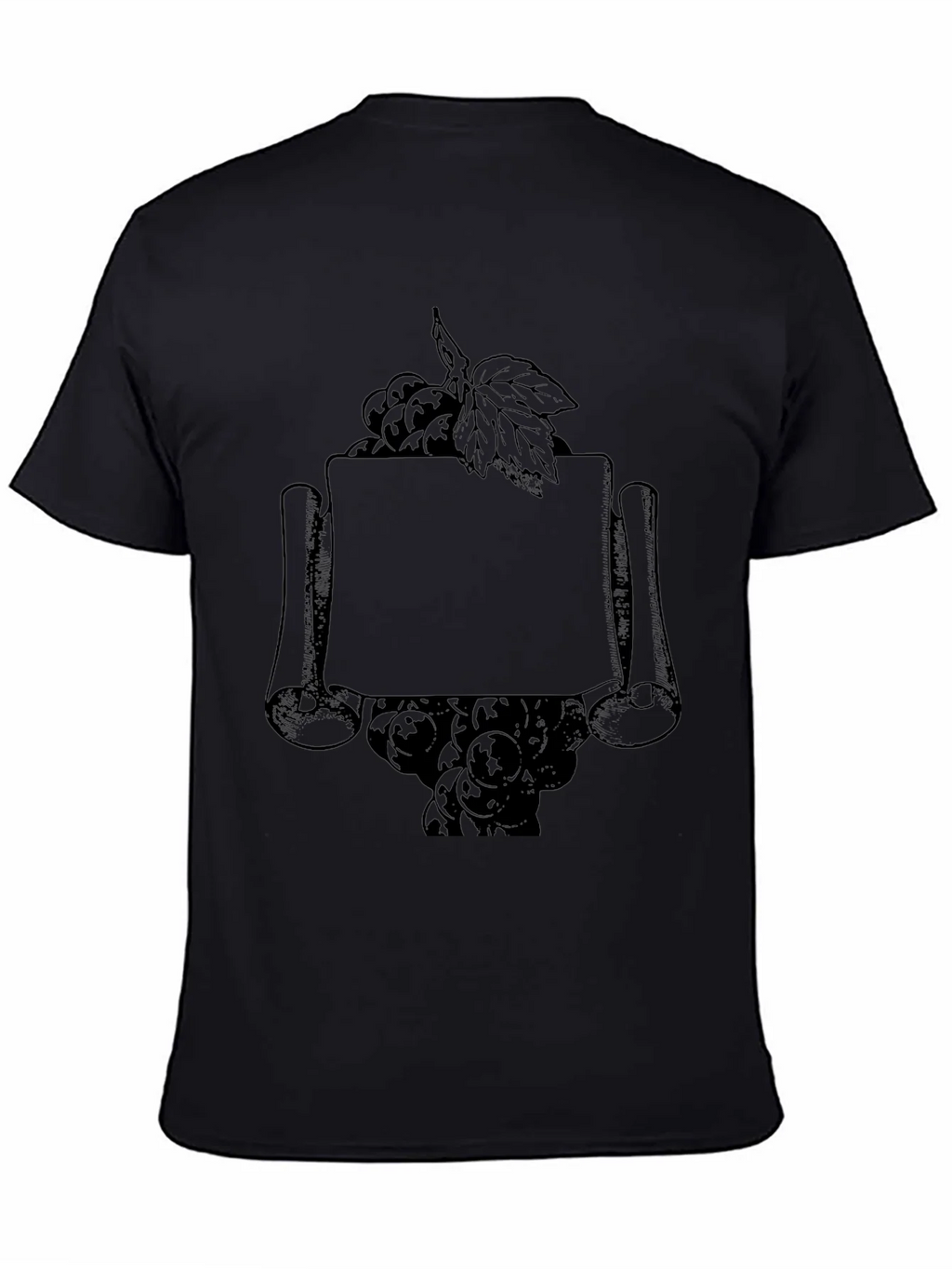 Vintage Grape Scroll Mens Black T-Shirt product image 4