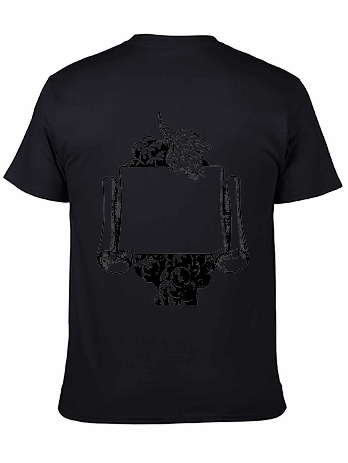 Vintage Grape Scroll Mens Black T-Shirt product image 4