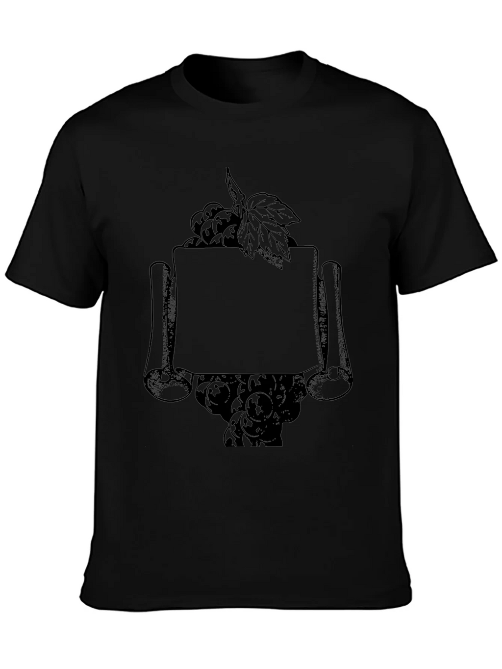 Vintage Grape Scroll Mens Black T-Shirt product image 3