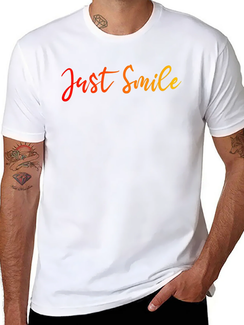 Just Smile Graphic Tee - Stylish & Comfortable Black T-Shirt product image 5