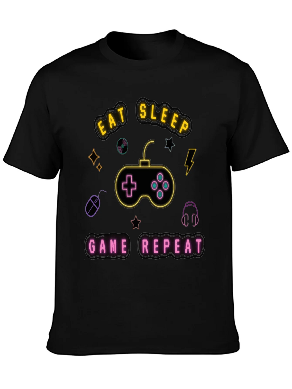 Eat Sleep Game Repeat T-Shirt - Gamer Graphic Tee product image 2