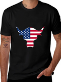 American Flag Bull Graphic Black Tee product image 1